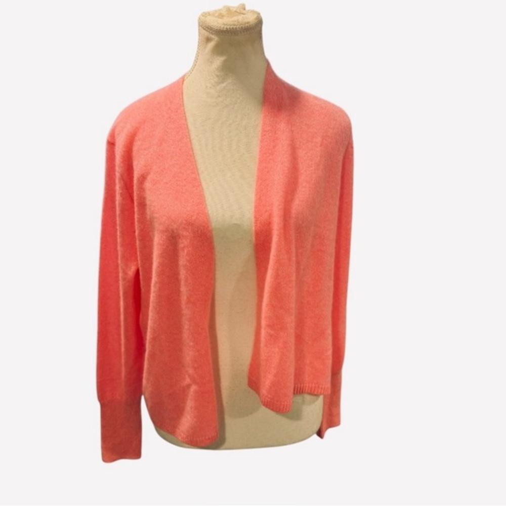 NEW White + Warren Women’s Soft 100% Cashmere Ruched Back Cardigan SIZE Medium